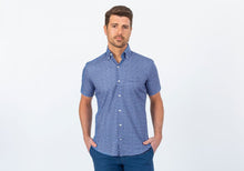 Load image into Gallery viewer, The Navy Short Sleeve Nowlen Dot Print Casual Shirt Casual Shirt- Ledbury