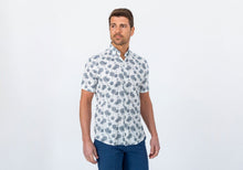Load image into Gallery viewer, The Navy Short Sleeve Bennett Palm Print Casual Shirt