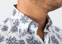 Load image into Gallery viewer, The Navy Short Sleeve Bennett Palm Print Casual Shirt