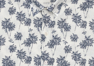 The Navy Short Sleeve Bennett Palm Print Casual Shirt