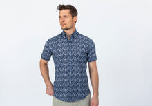 Load image into Gallery viewer, The Navy Short Sleeve Parke Printed Poplin Casual Shirt