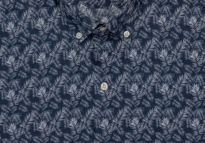 The Navy Short Sleeve Parke Printed Poplin Casual Shirt