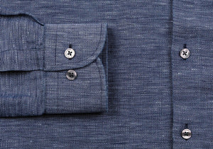 The Navy Allerton Cotton Linen Casual Shirt Casual Shirt- Ledbury