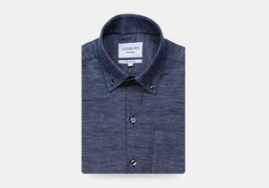 The Navy Allerton Cotton Linen Casual Shirt Casual Shirt- Ledbury