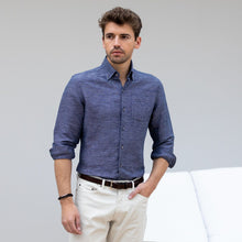Load image into Gallery viewer, The Navy Allerton Cotton Linen Casual Shirt Casual Shirt- Ledbury