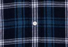 Load image into Gallery viewer, The Dark Blue Medlin Linen Plaid Casual Shirt Casual Shirt- Ledbury