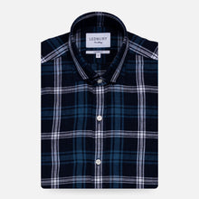 Load image into Gallery viewer, The Dark Blue Medlin Linen Plaid Casual Shirt Casual Shirt- Ledbury