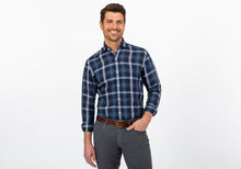 Load image into Gallery viewer, The Dark Blue Medlin Linen Plaid Casual Shirt Casual Shirt- Ledbury