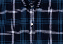 Load image into Gallery viewer, The Dark Blue Medlin Linen Plaid Casual Shirt Casual Shirt- Ledbury