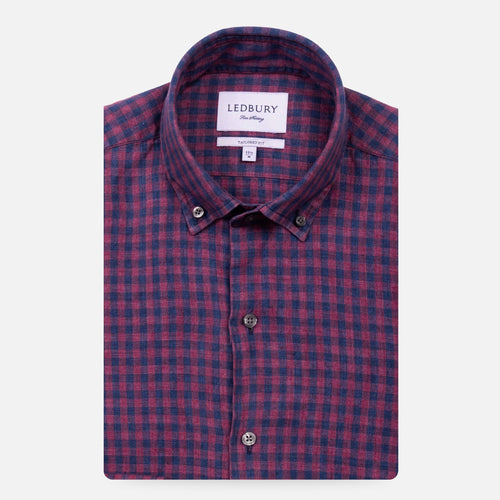 The Currant Grayton Cotton Linen Gingham Casual Shirt Casual Shirt- Ledbury