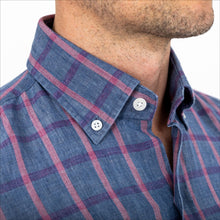 Load image into Gallery viewer, The Currant Rowan Cotton Linen Windowpane Casual Shirt Casual Shirt- Ledbury