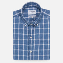 Load image into Gallery viewer, The Dark Blue Rowan Cotton Linen Windowpane Casual Shirt Casual Shirt- Ledbury