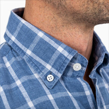 Load image into Gallery viewer, The Dark Blue Rowan Cotton Linen Windowpane Casual Shirt Casual Shirt- Ledbury