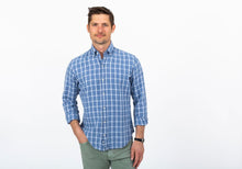 Load image into Gallery viewer, The Dark Blue Rowan Cotton Linen Windowpane Casual Shirt Casual Shirt- Ledbury