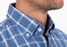 Load image into Gallery viewer, The Dark Blue Rowan Cotton Linen Windowpane Casual Shirt Casual Shirt- Ledbury