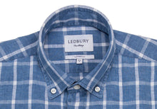 Load image into Gallery viewer, The Dark Blue Rowan Cotton Linen Windowpane Casual Shirt Casual Shirt- Ledbury