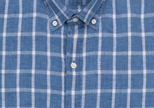 Load image into Gallery viewer, The Dark Blue Rowan Cotton Linen Windowpane Casual Shirt Casual Shirt- Ledbury