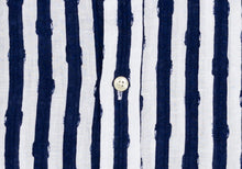 Load image into Gallery viewer, The Navy Tobin Linen Printed Seersucker Casual Shirt Casual Shirt- Ledbury