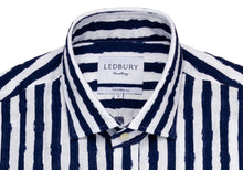 Load image into Gallery viewer, The Navy Tobin Linen Printed Seersucker Casual Shirt Casual Shirt- Ledbury