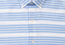 Load image into Gallery viewer, The Light Blue Harlan Cotton Linen Stripe Dress Shirt Dress Shirt- Ledbury