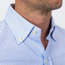 Load image into Gallery viewer, The Blue Mayfield Stripe Washed Oxford Casual Shirt Casual Shirt- Ledbury