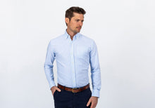 Load image into Gallery viewer, The Blue Mayfield Stripe Washed Oxford Casual Shirt Casual Shirt- Ledbury