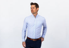 Load image into Gallery viewer, The Blue Mayfield Stripe Washed Oxford Casual Shirt Casual Shirt- Ledbury
