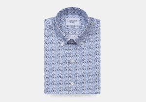 The Blue Lynbrook Printed Poplin Casual Shirt Casual Shirt- Ledbury