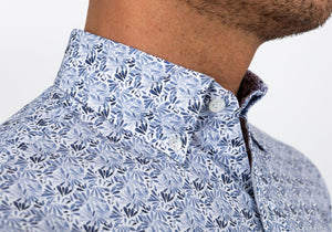 The Blue Lynbrook Printed Poplin Casual Shirt Casual Shirt- Ledbury