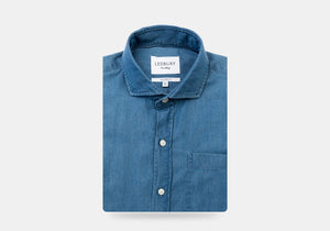 The Cadet Blue Beacon Denim Casual Shirt Casual Shirt- Ledbury