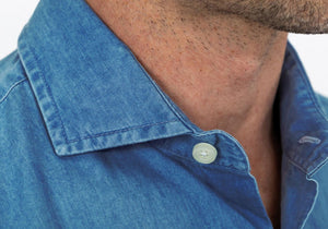 The Cadet Blue Beacon Denim Casual Shirt Casual Shirt- Ledbury