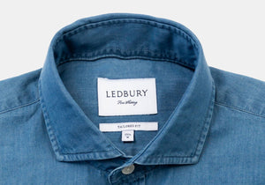 The Cadet Blue Beacon Denim Casual Shirt Casual Shirt- Ledbury