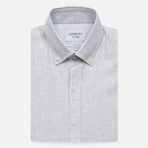 The Light Grey Heather Pennington Houndstooth Casual Shirt Casual Shirt- Ledbury