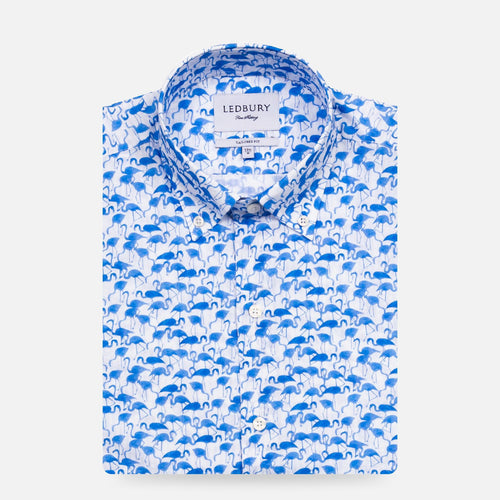 The Blue Parksley Printed Seersucker Casual Shirt Casual Shirt- Ledbury