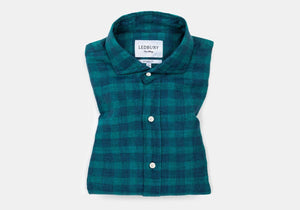 The Leaf McClellan Cotton Linen Gingham Casual Shirt Casual Shirt- Ledbury
