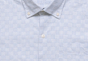 The Blue Short Sleeve Tamarack Stripe Casual Shirt Casual Shirt- Ledbury
