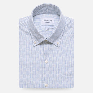 The Blue Short Sleeve Tamarack Stripe Casual Shirt Casual Shirt- Ledbury