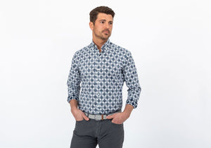The Navy Greenhaven Print Casual Shirt Casual Shirt- Ledbury