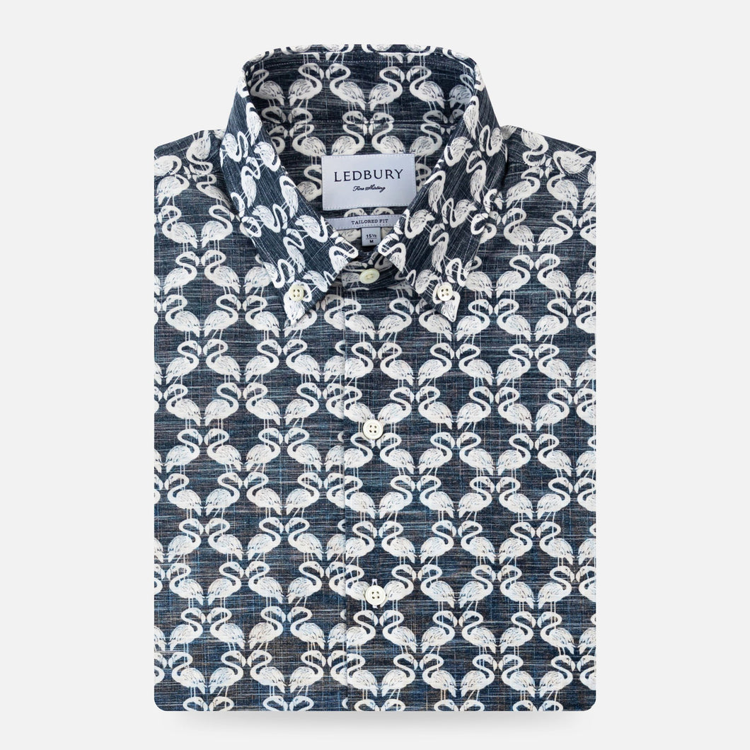 The Navy Greenhaven Print Casual Shirt Casual Shirt- Ledbury