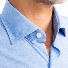 Load image into Gallery viewer, The Pool Blue Mertin Performance Chambray Print Casual Shirt Casual Shirt- Ledbury