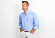 Load image into Gallery viewer, The Pool Blue Mertin Performance Chambray Print Casual Shirt Casual Shirt- Ledbury