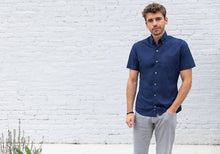 Load image into Gallery viewer, The Dark Blue Short Sleeve Snyder Fine Denim Casual Shirt Casual Shirt- Ledbury