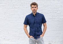 Load image into Gallery viewer, The Dark Blue Short Sleeve Snyder Fine Denim Casual Shirt Casual Shirt- Ledbury