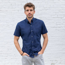 Load image into Gallery viewer, The Dark Blue Short Sleeve Snyder Fine Denim Casual Shirt Casual Shirt- Ledbury