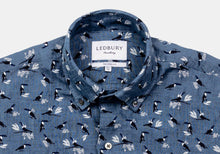 Load image into Gallery viewer, The Cadet Blue Short Sleeve Linen Brookshire Print Casual Shirt Casual Shirt- Ledbury