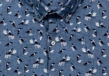 Load image into Gallery viewer, The Cadet Blue Short Sleeve Linen Brookshire Print Casual Shirt Casual Shirt- Ledbury