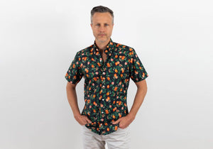 The Black Short Sleeve Partridge Print Casual Shirt Casual Shirt- Ledbury