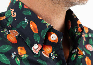 The Black Short Sleeve Partridge Print Casual Shirt Casual Shirt- Ledbury
