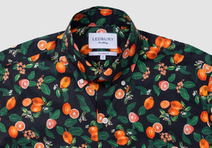 The Black Short Sleeve Partridge Print Casual Shirt Casual Shirt- Ledbury