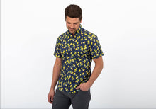 Load image into Gallery viewer, The Navy Short Sleeve Davenport Print Casual Shirt Casual Shirt- Ledbury
